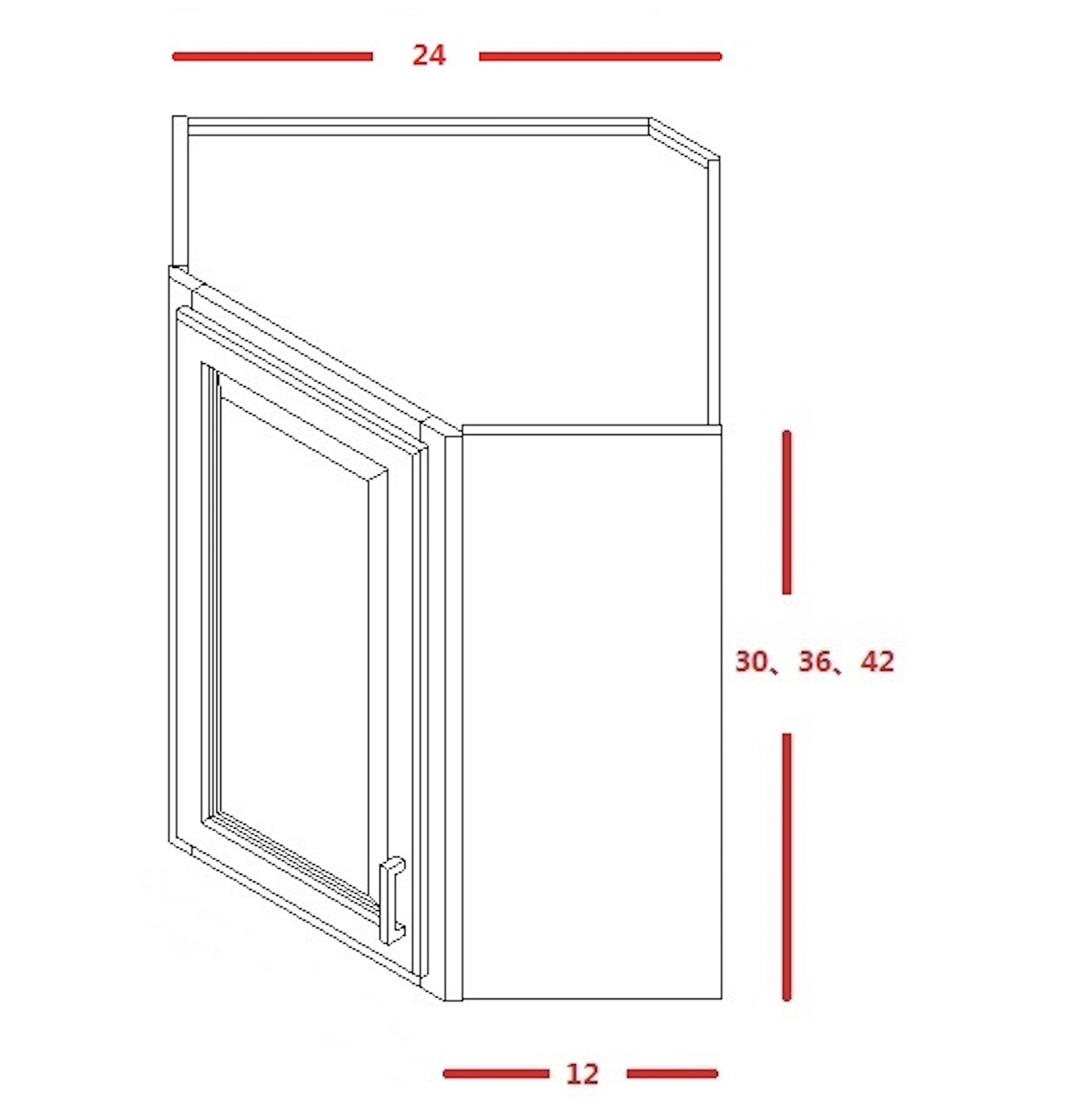 42 Wall Diagonal Cabinets